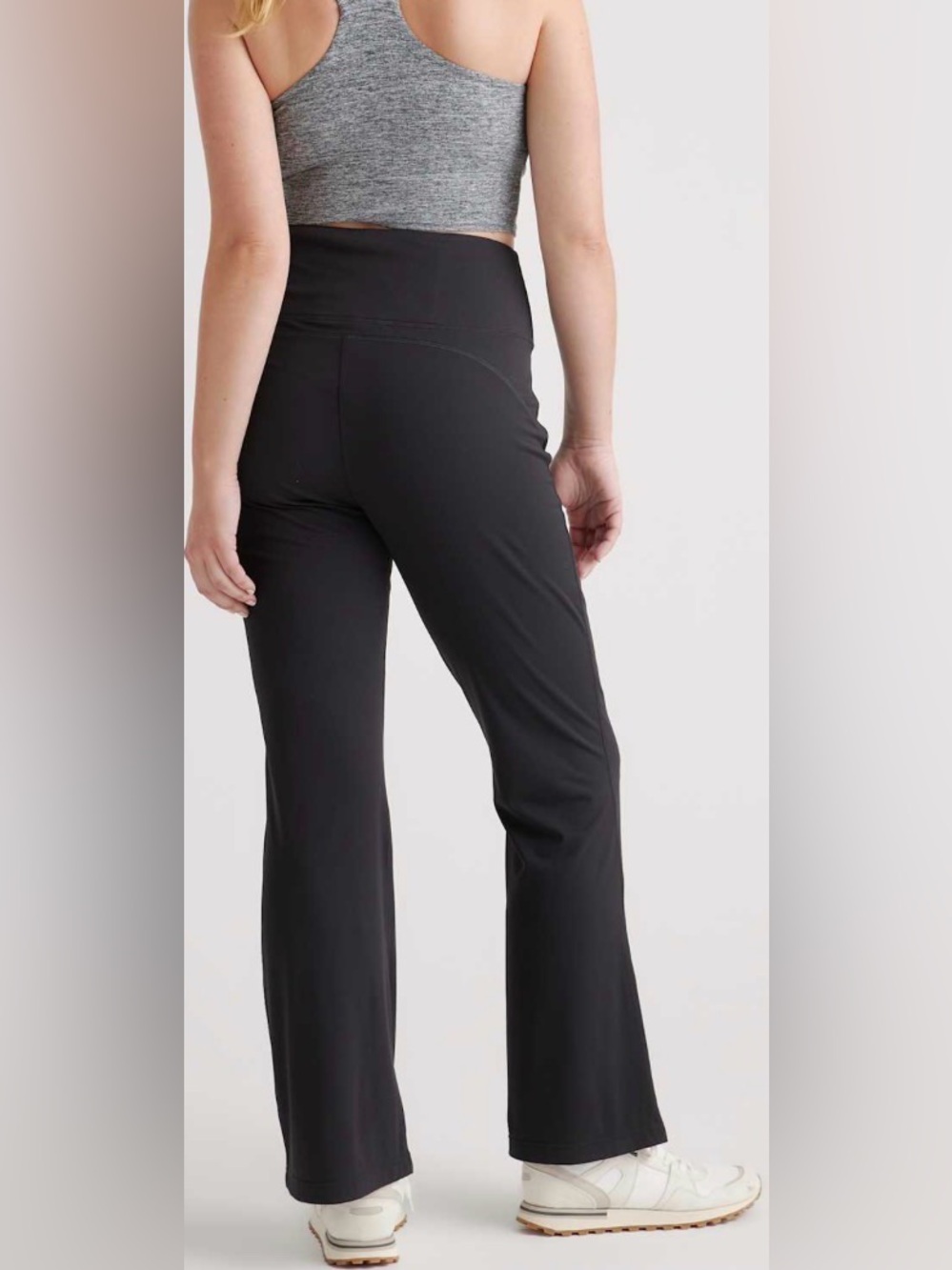 Quince Ultra Form High Rise Flared Pants in Black Large EUC